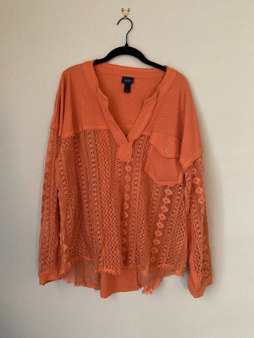 Orange Crochet Blouse
